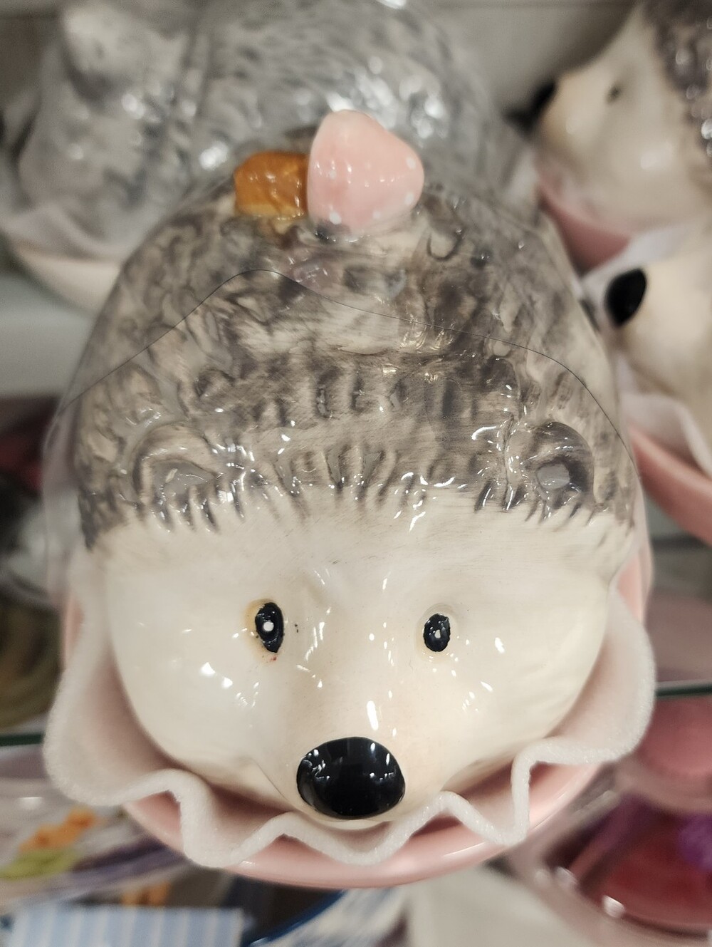 Potters Studio Adorable Hedgehog with Mushroom Butter Dish